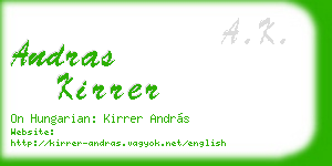 andras kirrer business card