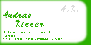 andras kirrer business card